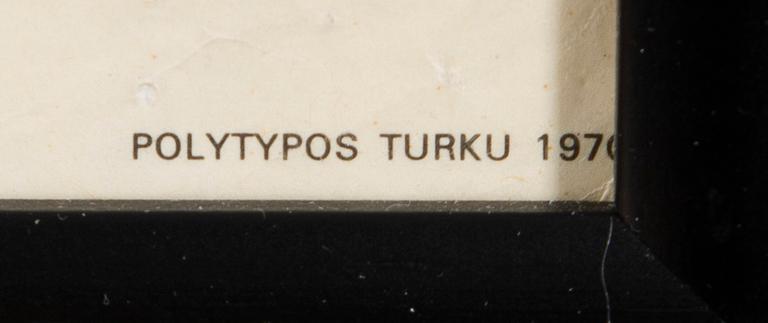TIMO AARNIALA, mukaan, JULISTE, "Turku International Pop& Rock festivaalit", Polytypos Turku 1970.