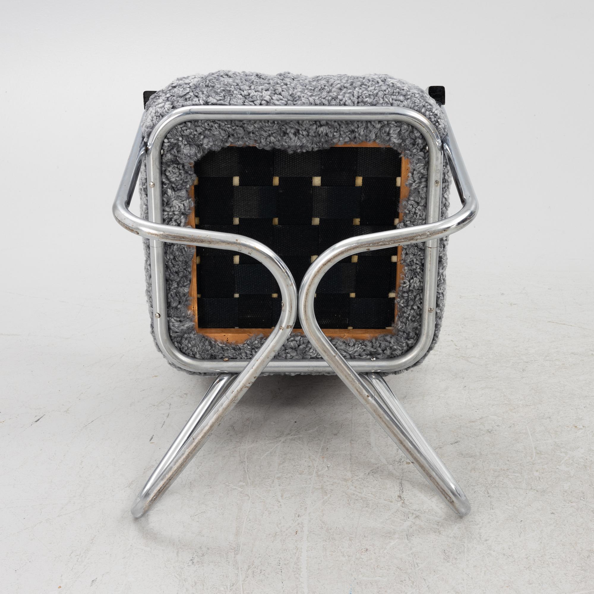 Karmstolar ett par, DS Stålmöbler, Malmö, 1930-tal.