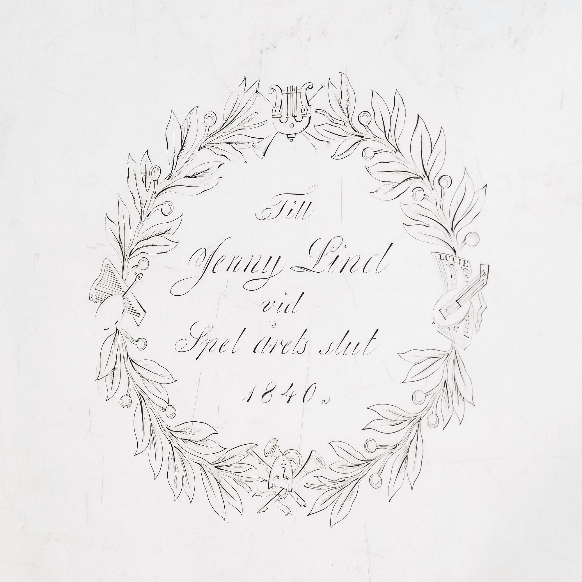 A Swedish 19th century silver tray, mark of Gustaf Möllenborg, Stockholm 1840.