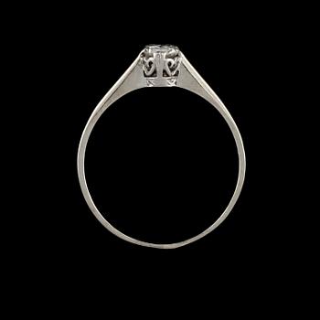 RING, 18k vitguld med briljantslipad diamant ca 0.20 ct, utländska stämplar. Vikt 1 g.