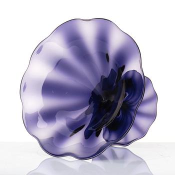 Simon Gate, a purple glass bowl 'Slottsglas', Orrefors Sweden 1920s.