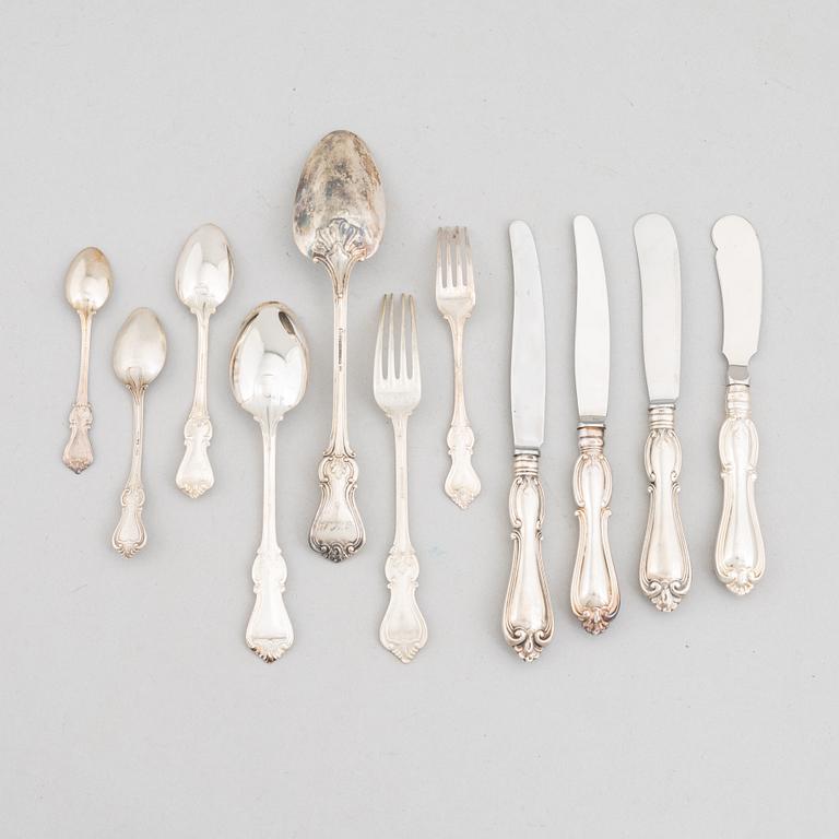 A Silver Cutlery, model "Olga", some GAB, Stockholm 1960 (99 pieces).