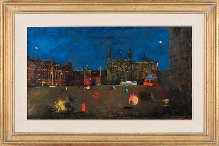 Juhani Linnovaara, Palace square at night.