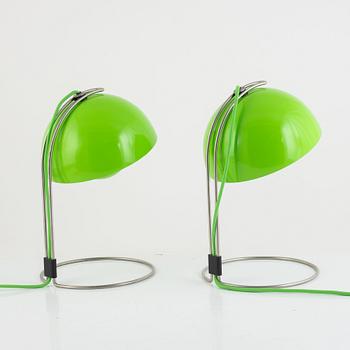 Verner Panton, a pair of table lamps, "Flower Pot", Teodan, Denmark, 21st century.