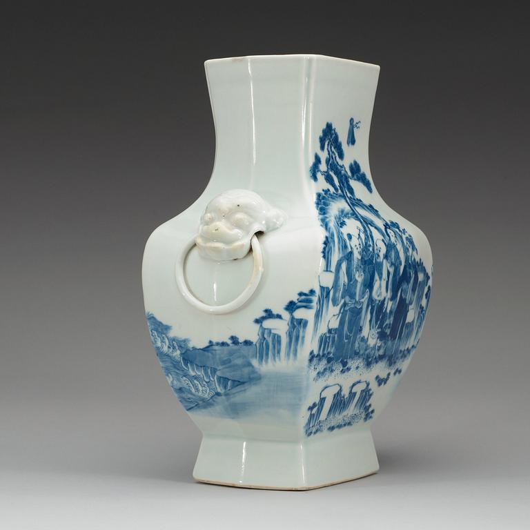 A blue and white vase, early 20th Century.