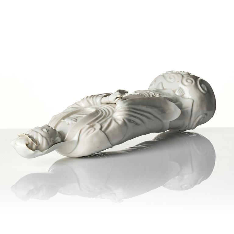 A blanc de chine figure of Guanyin, Qing dynasty, 18th century.