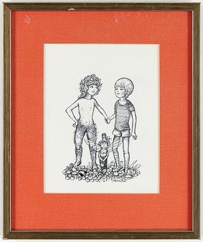 HANS ARNOLD, tuschteckningar, 3 st, signerade.