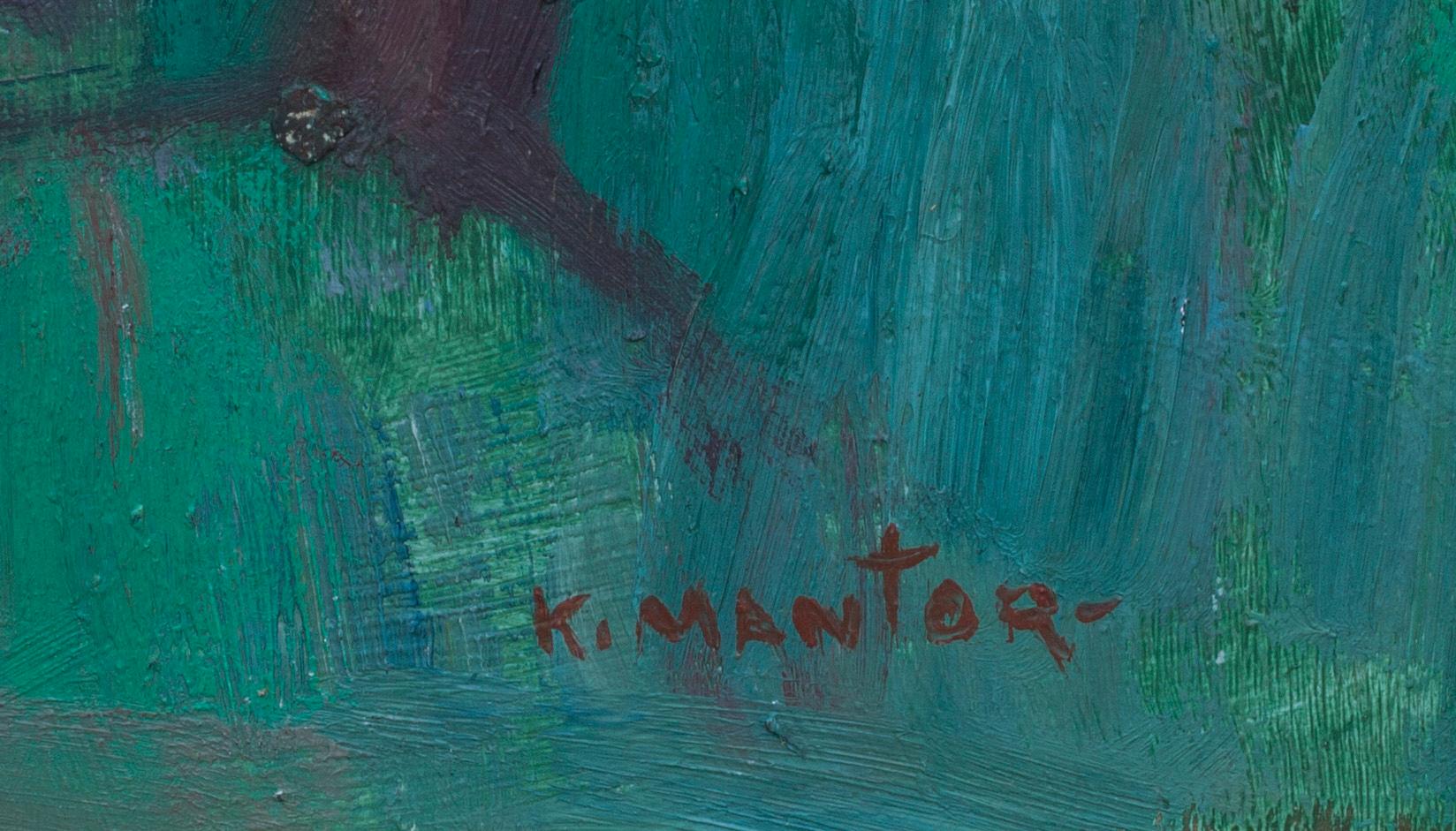 KARSTEN MANTOR, olja på pannå, signerad.