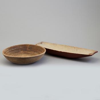 Two wooden bowls, 19th century.