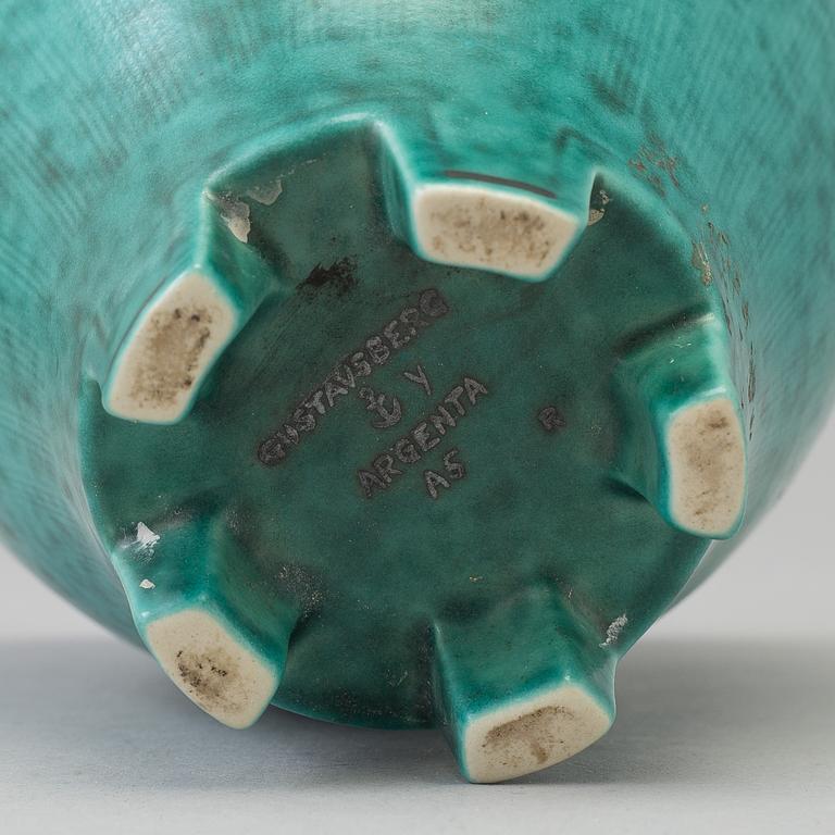 WILHELM KÅGE, an 'Argenta' stoneware vase from Gustavsberg, 1954.