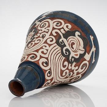 Sigrid Wickström-Paaer, a red clay vase signed SW and dated 1908.