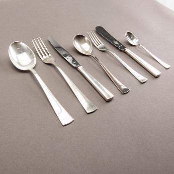 A Swedish set of 94 pcs of silver cutlery mark of CG Hallberg Stockholm 1940s total weight 2560 gr.