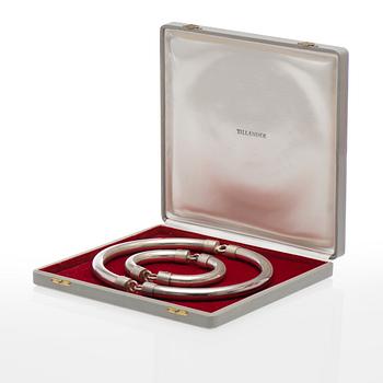 A NECKLACE and BRACELET, silver, Relo design Denmark, Import marks, A. Tillander 1974.