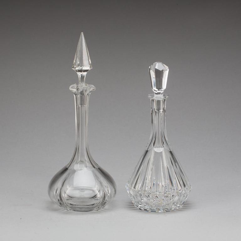 KARAFFER, 2 st, glas. 1800/1900-tal.