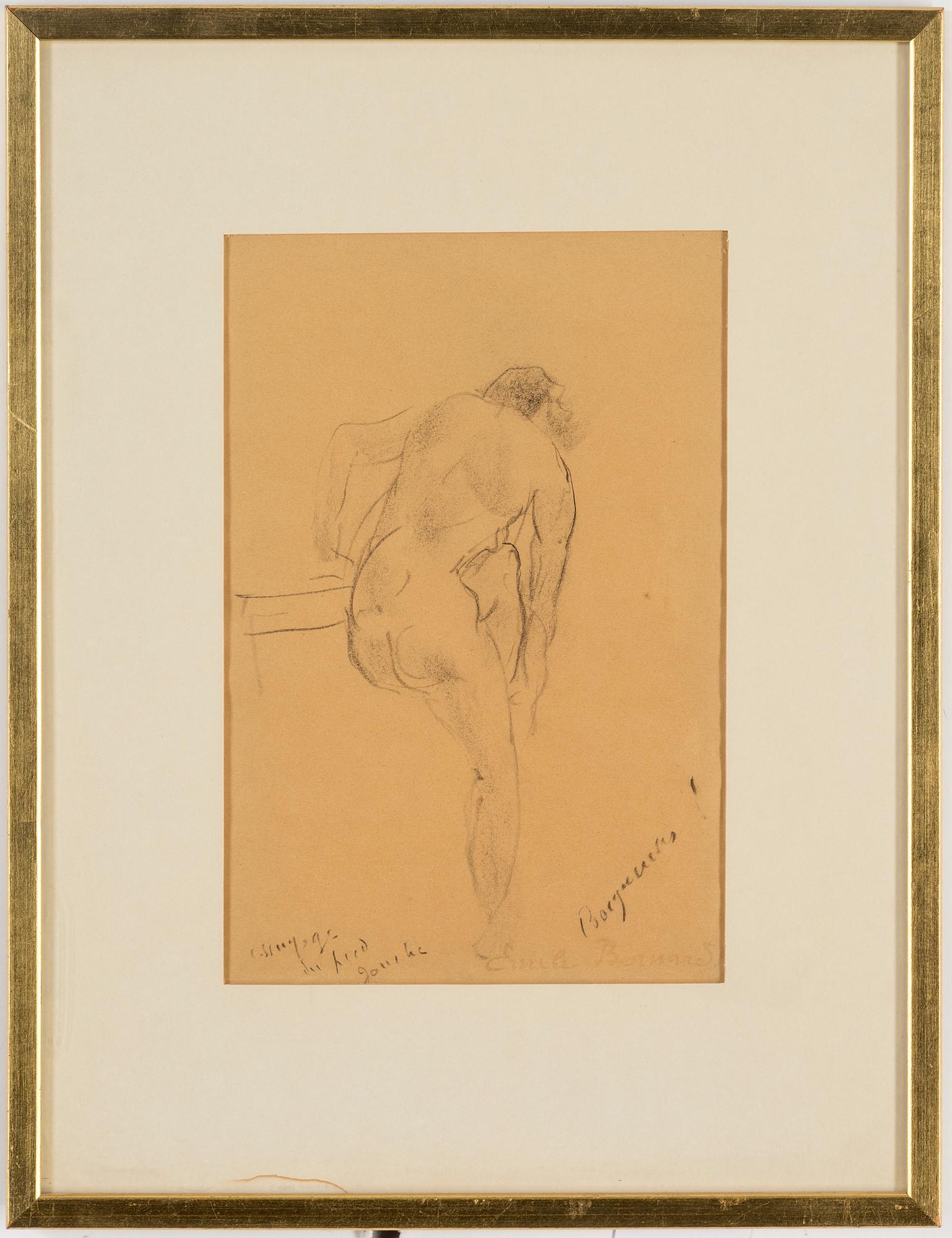 ÉMILE BERNARD, drawing, signed.
