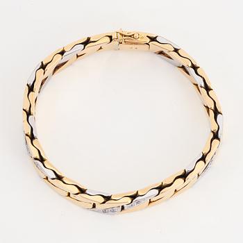 Armband guld med briljantslipade diamanter, manglad pansarlänk.