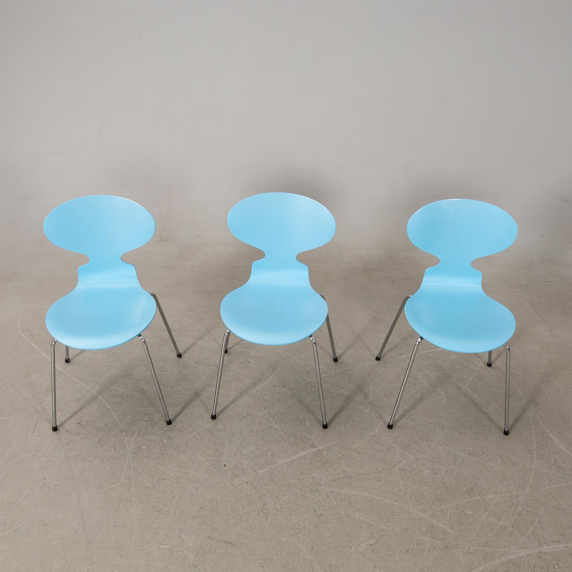 Arne Jacobsen, chairs 6 pcs, "Ant", Fritz Hansen, 1993.