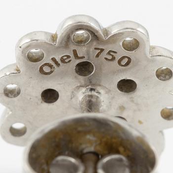 Charlotte Lynggaard, Ole Lynggaard, a pair of earrings, 18K white gold with small brilliant-cut diamonds.