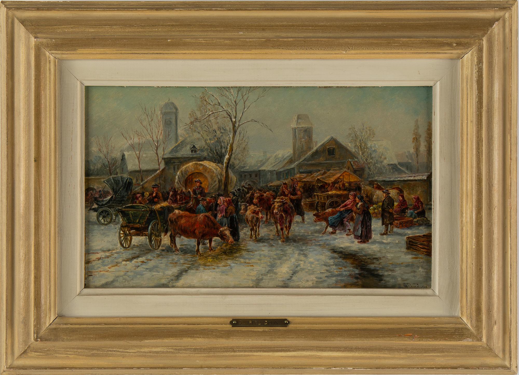 GUSTAV PRUCHA, oil on panel, signed.