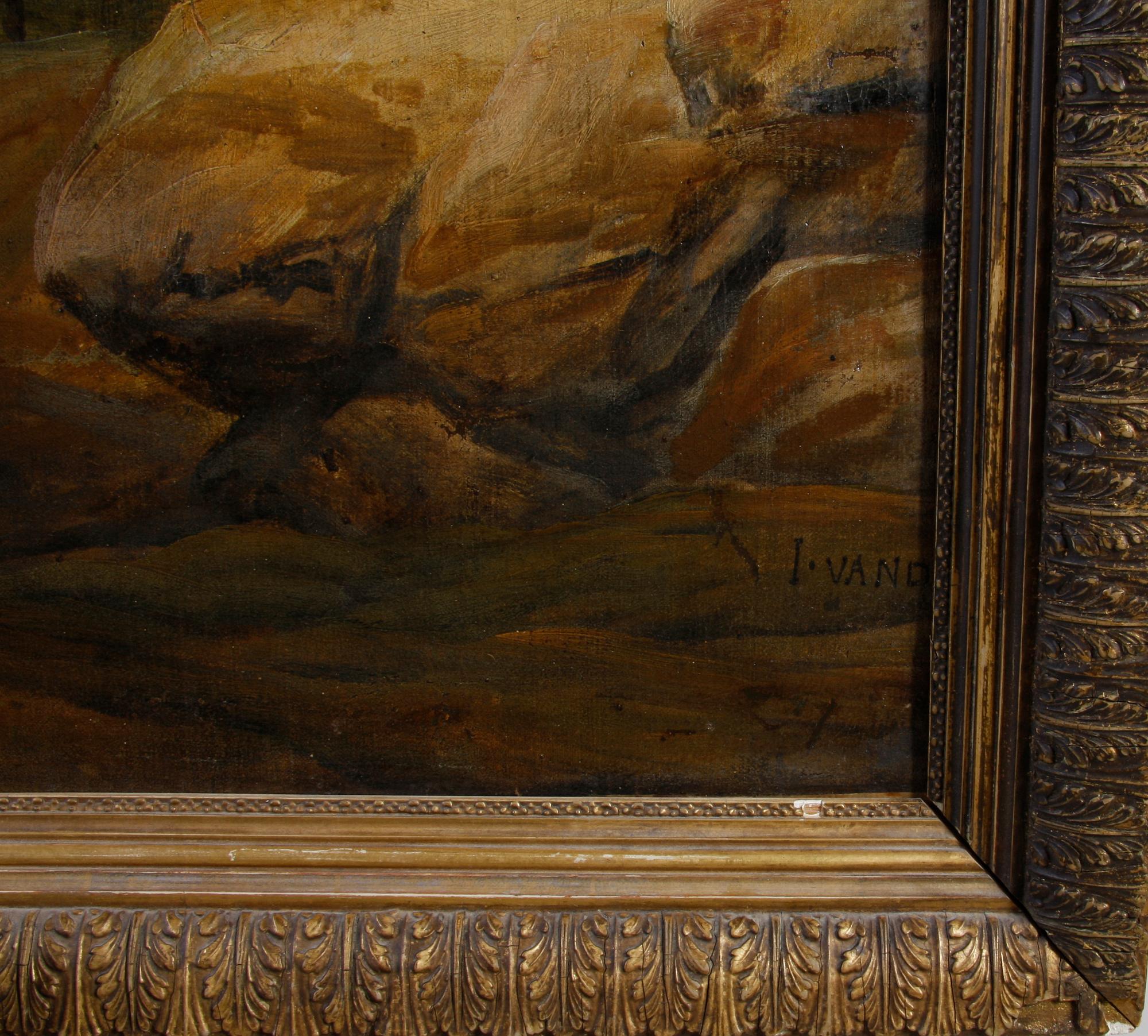 OKÄND KONSTNÄR. Olja på duk, 1700/1800-tal. Sign  I. Vande.