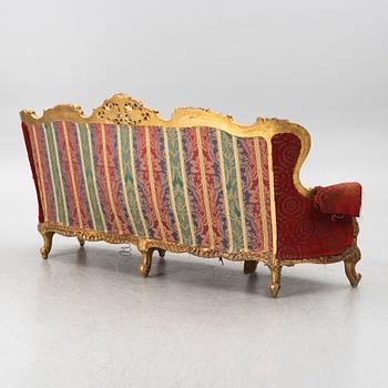 Salongsgrupp, fyra delar, rokokostil, 1900-talets första hälft.