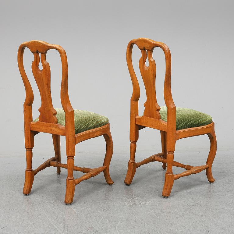 A pair of Swedish rococo chairs.