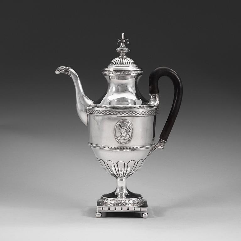 KAFFEKANNA, av Anders Christian Levon, Åbo 1793. Gustaviansk.