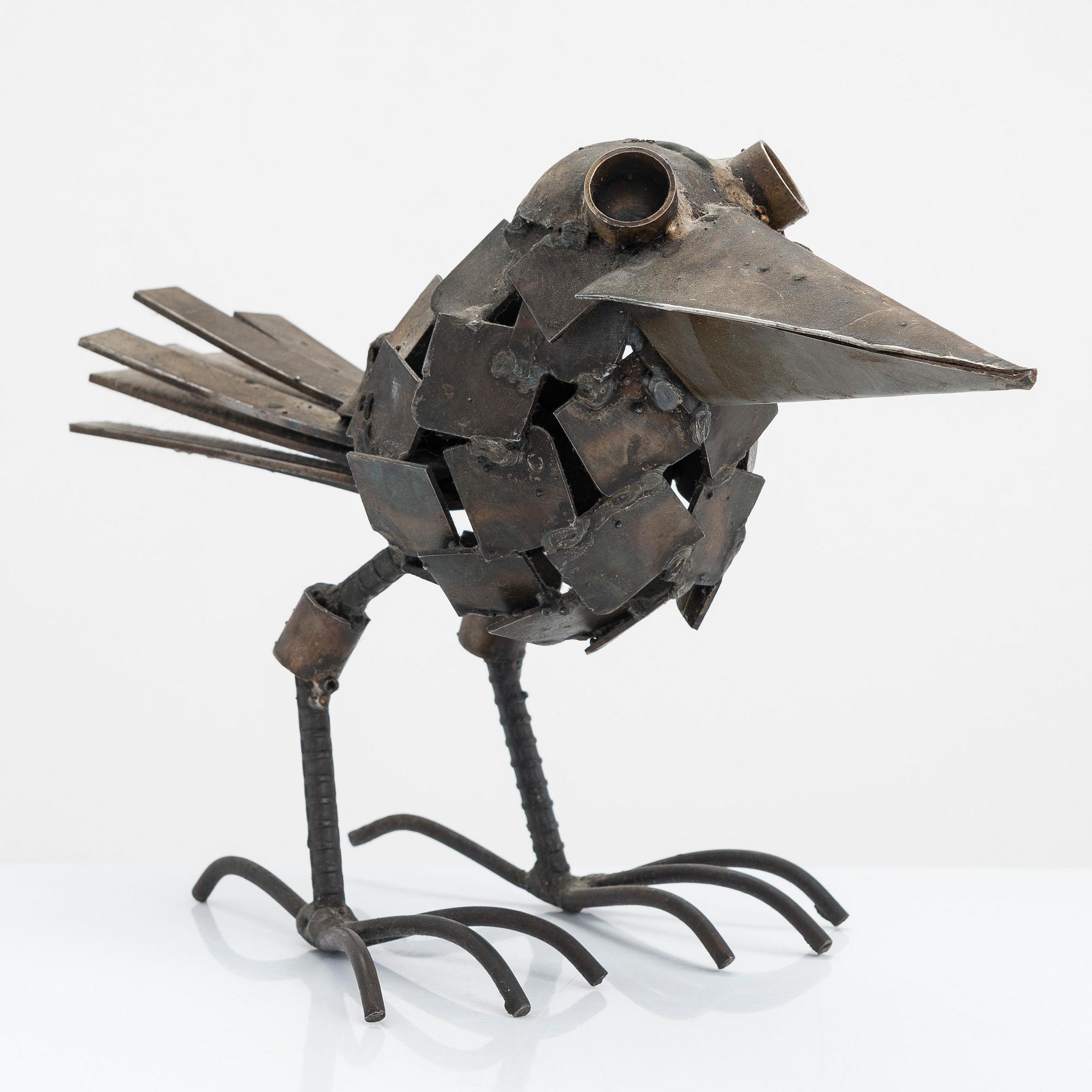 Veikko Haukkavaara, skulptur, metall, signerad och daterad -73.