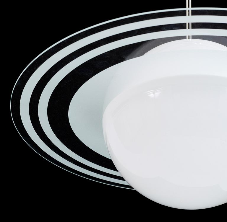 TAKLAMPA, glas, "Saturnus", 1940/50-tal. Höjd 55 cm.