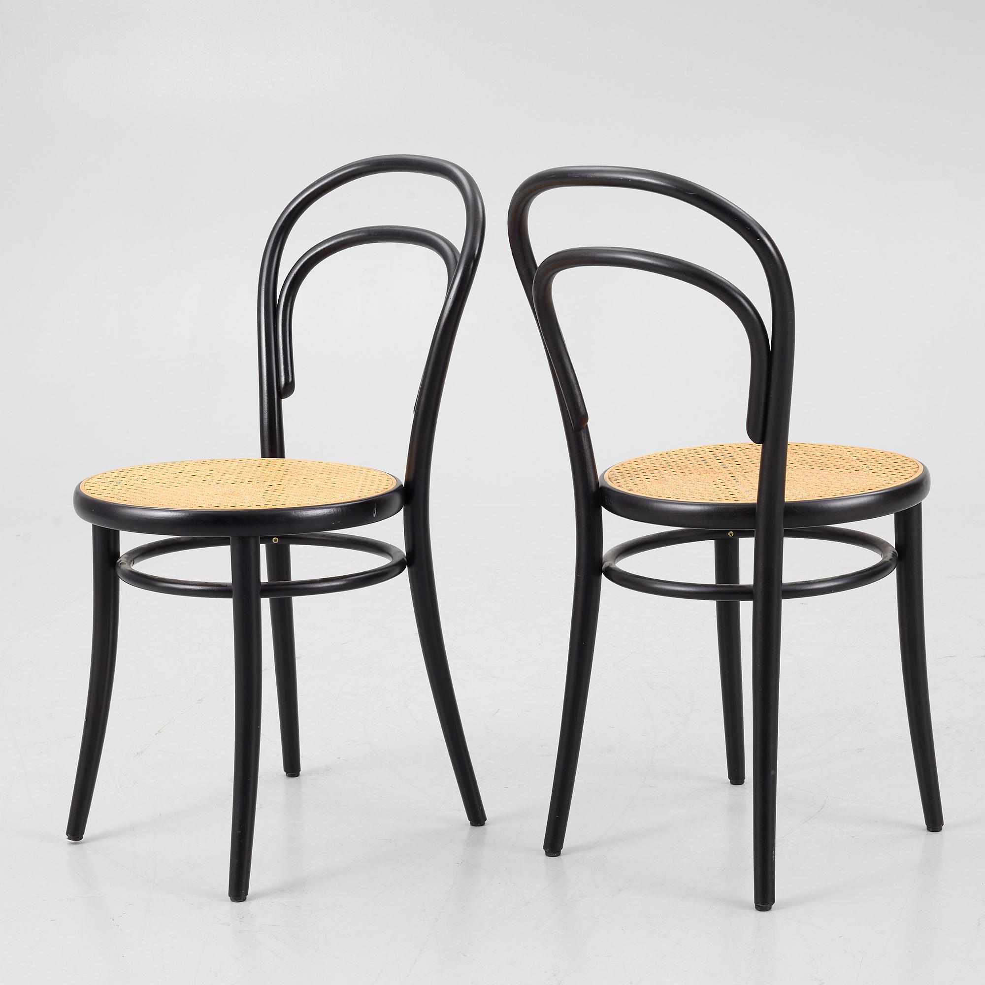 Michael Thonet, stolar, 3 st, modell 14, Ton.