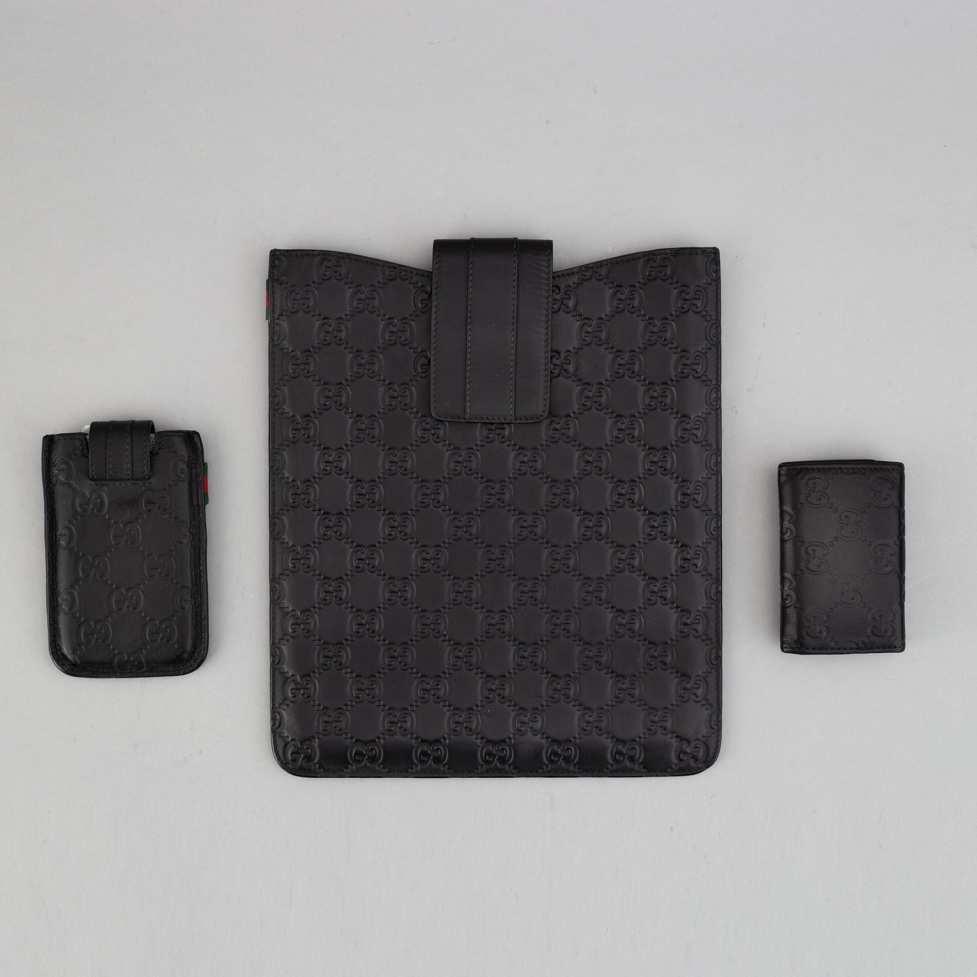 Gucci, ipad-case, key-case and mobile-case.