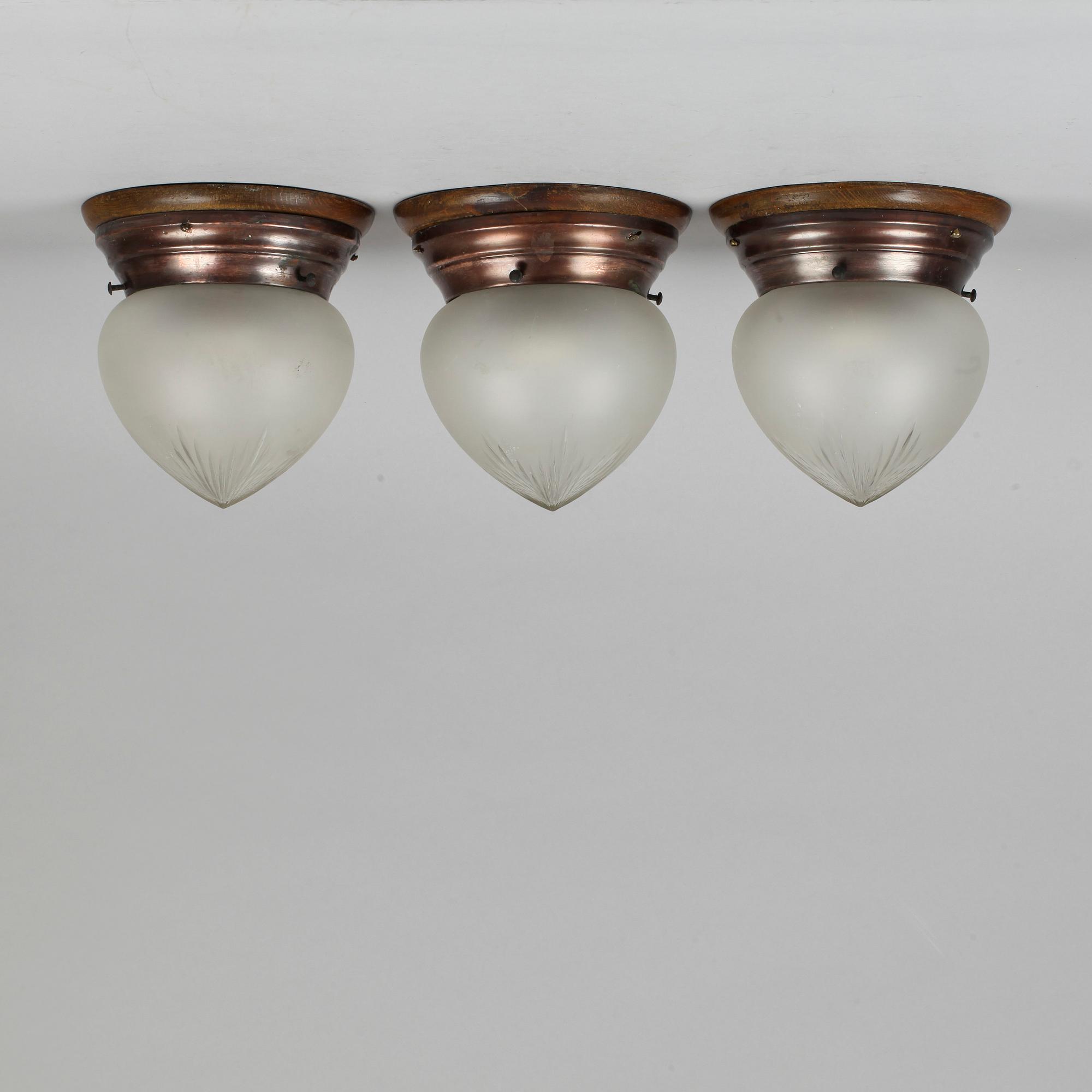 TAKLAMPOR, 3 st, sekelskiftet 1900. H 20.