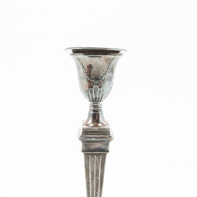 Candelsticks, a pair, silver, probably Sheffield, England, early 20th century.