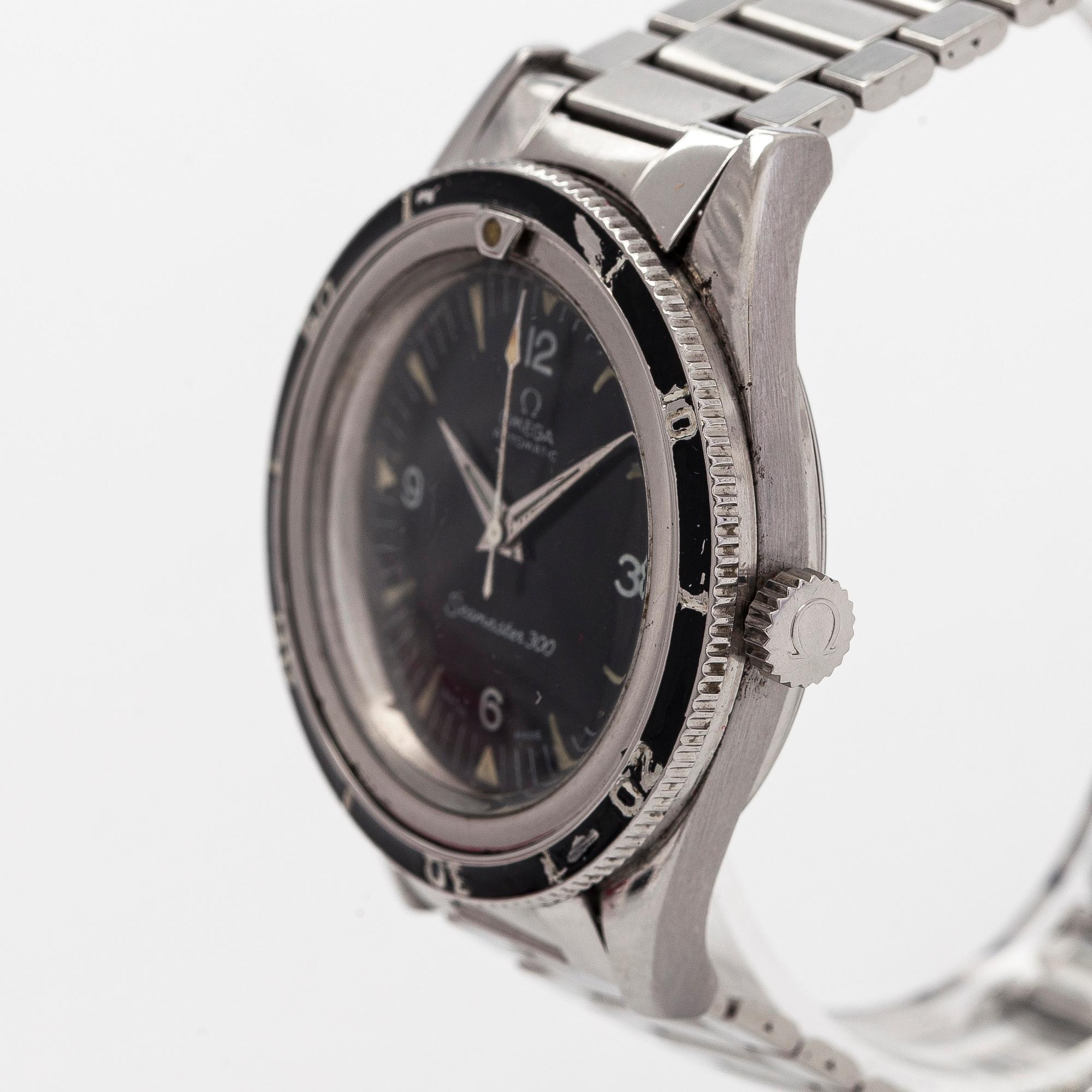 Omega, Seamaster 300, rannekello, 39 mm, teräs, automaattinen, noin 1958.