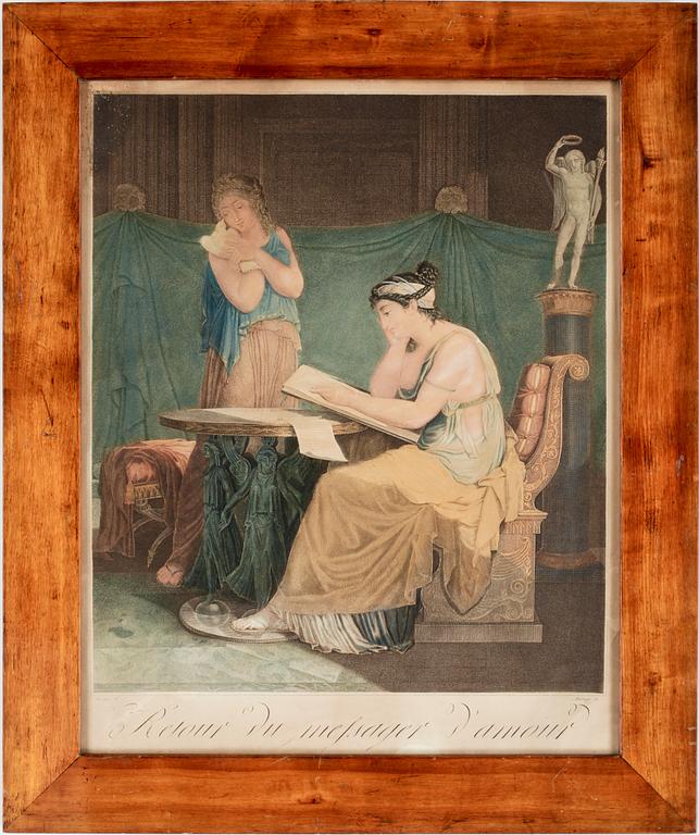 FÄRGGRAVYRER, 2 st, 1800-talets första hälft.