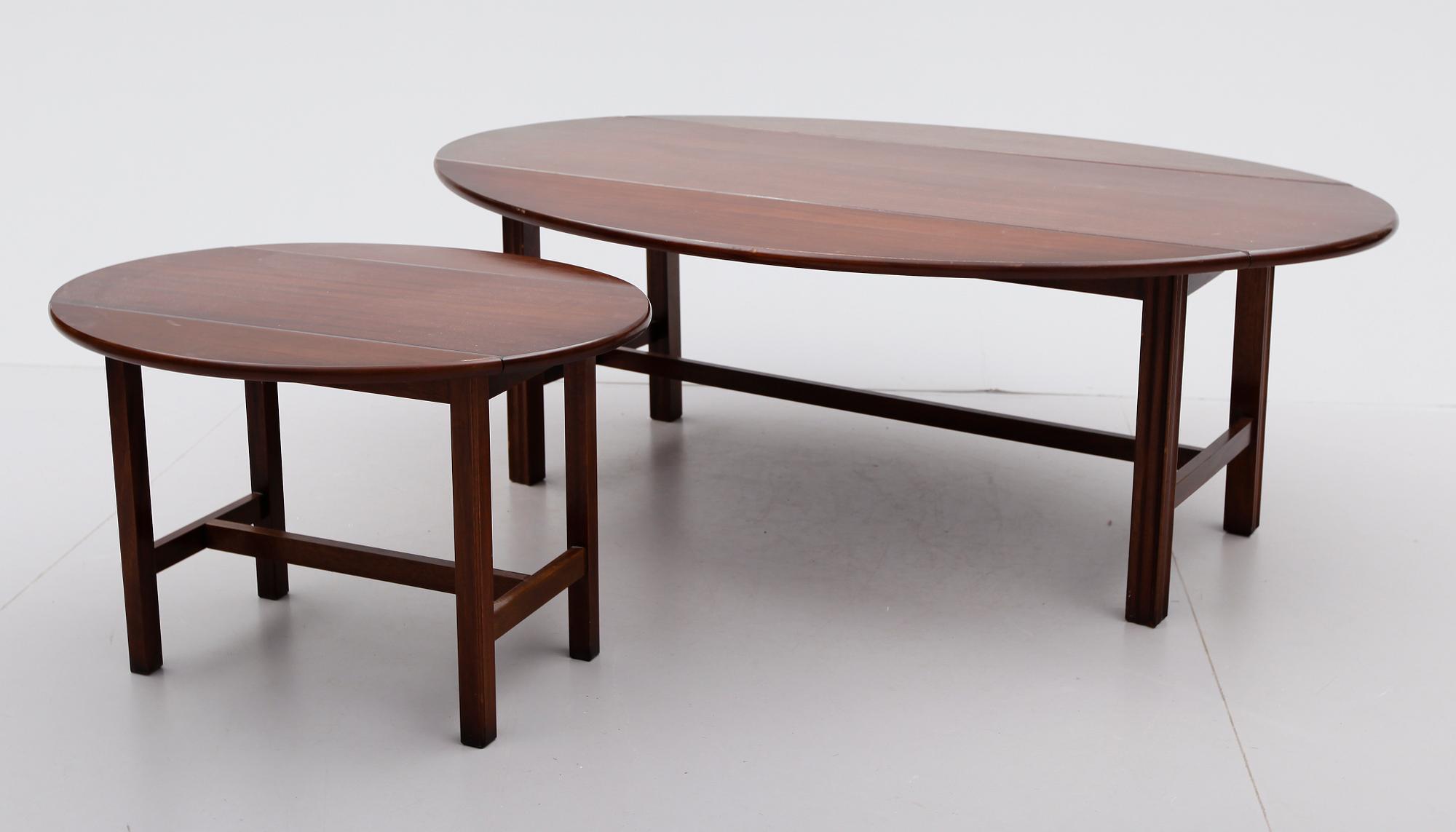 SOFFBORD SAMT LAMPBORD, 2 delar, 1900-talets andra hälft.