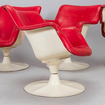 Yrjö Kukkapuro, pöytä "Saturnus" ja tuoleja, 4 kpl, "Junior", Haimi, 1960-luku.