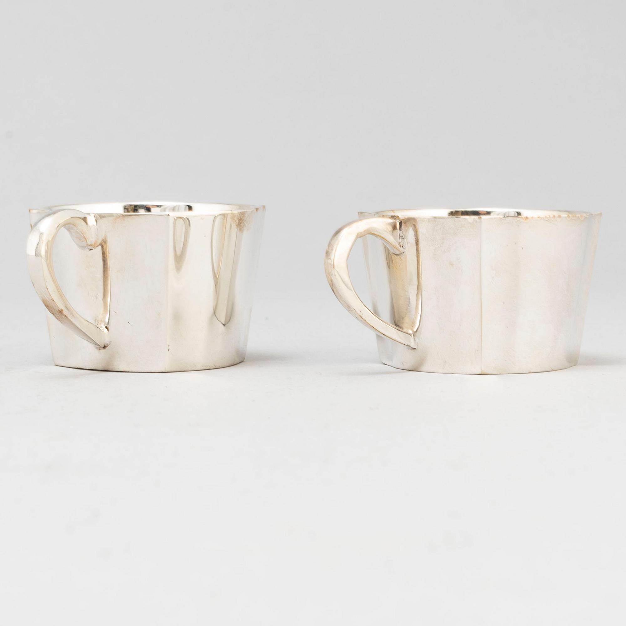 SIGVARD BERNADOTTE, nysilver, 28 st, punschbägare.