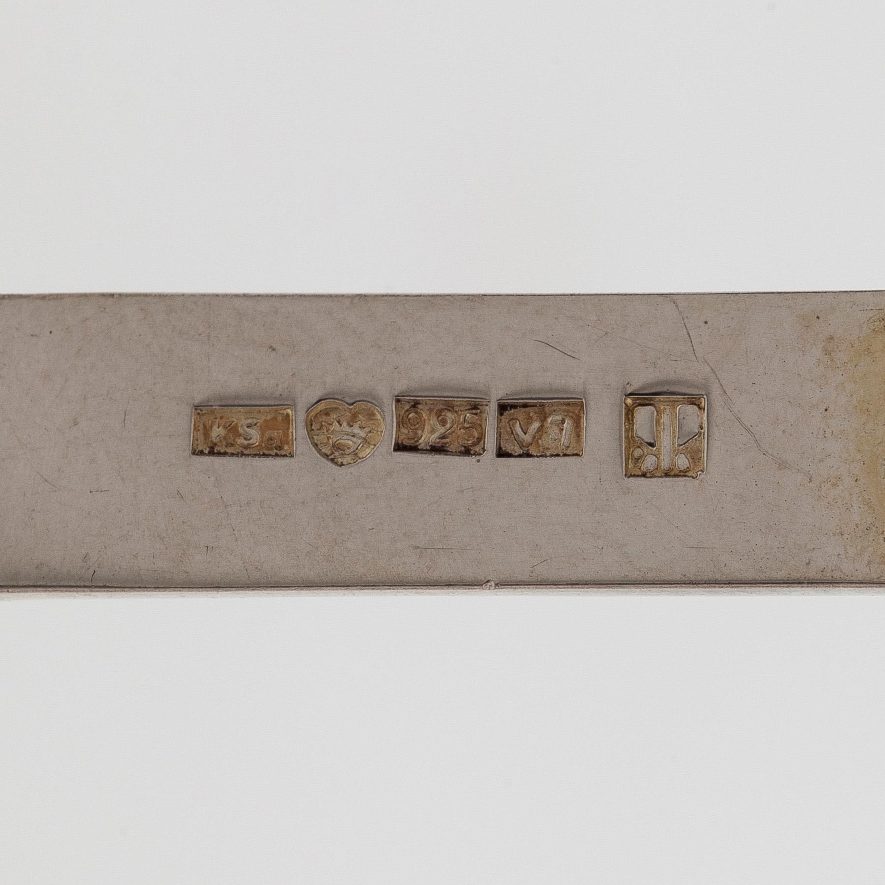 Mirjam Salminen, pendant and chain, faceted synthetic spinel, silver, Kaunis Koru 1974.