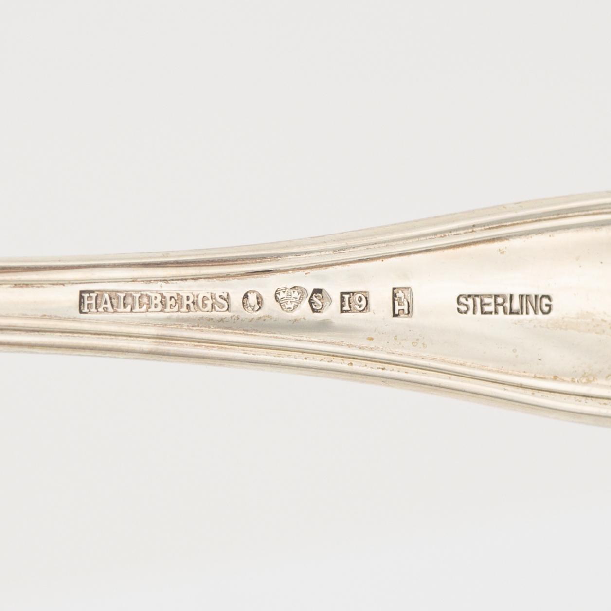 Besticksuppsättning, silver, 71 delar, "Kungsholm", C.G.Hallberg, Stockholm, 1947-59, samt 12 delar av norsk modell.