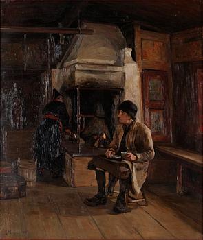 672. Lotten Rönquist, "Bondstuga i Dalarna".