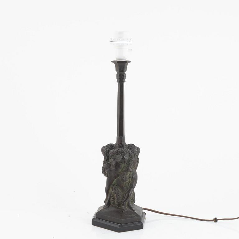 Ragnar Gellerstedt, bordslampa, Swedish Grace, Herman Bergmans Konstgjuteri, 1920-tal.
