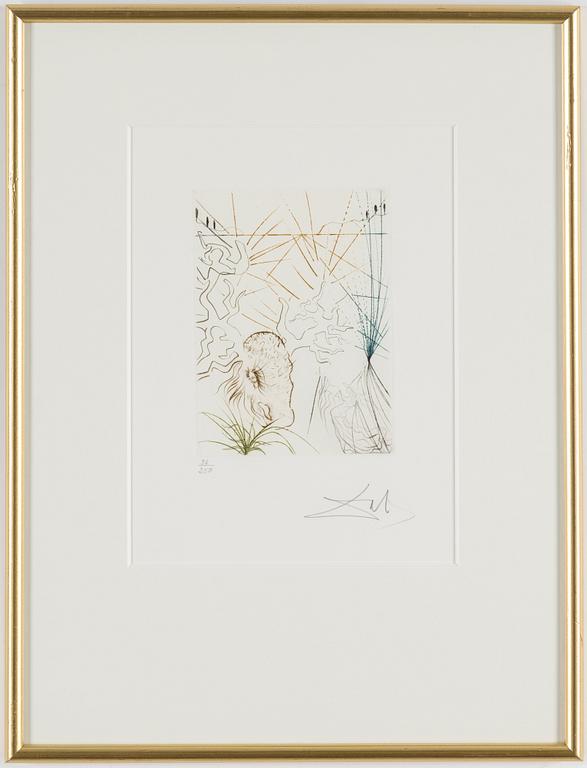 SALVADOR DALÍ,  Coulor-printed drypoint etchings, signed 86/250.