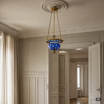 A late Empire ceiling lamp, mid-19th Century.