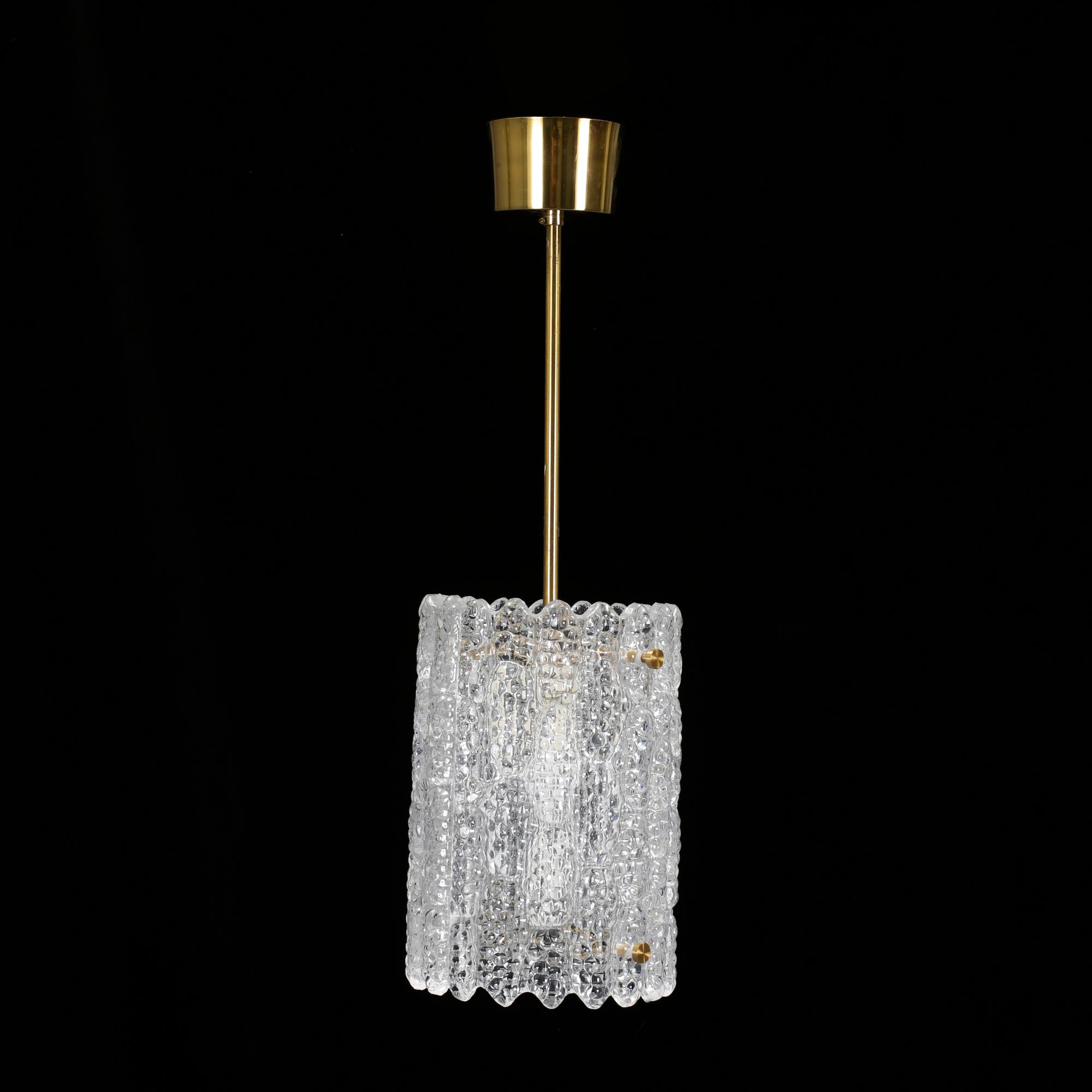 TAKLAMPA, glas och mässing, Carl Fagerlund, Orrefors.