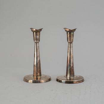 2+2 swedish silver candlesticks, including MGAB Uppsala 1963.