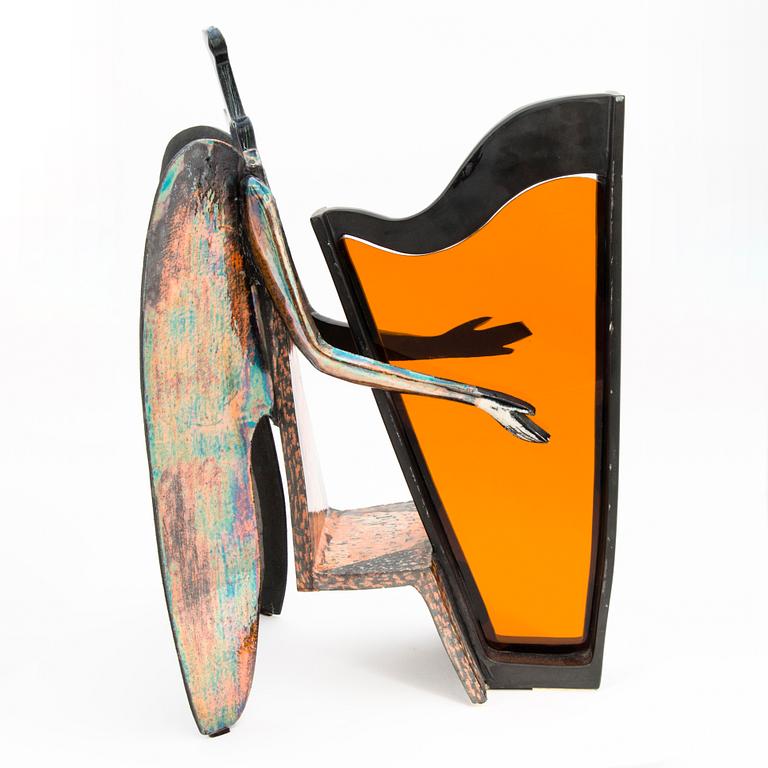 BIRGER KAIPIAINEN, a 'Harp playing angle' ceramic sculpture signed Kaipiainen. Arabia 1966-1968.