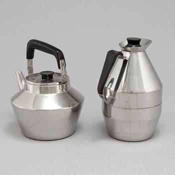 SIGVARD BERNADOTTE, kaffe- och tekanna, rostfritt stål och bakelit, Moderna Kök, 1900-talets mitt.