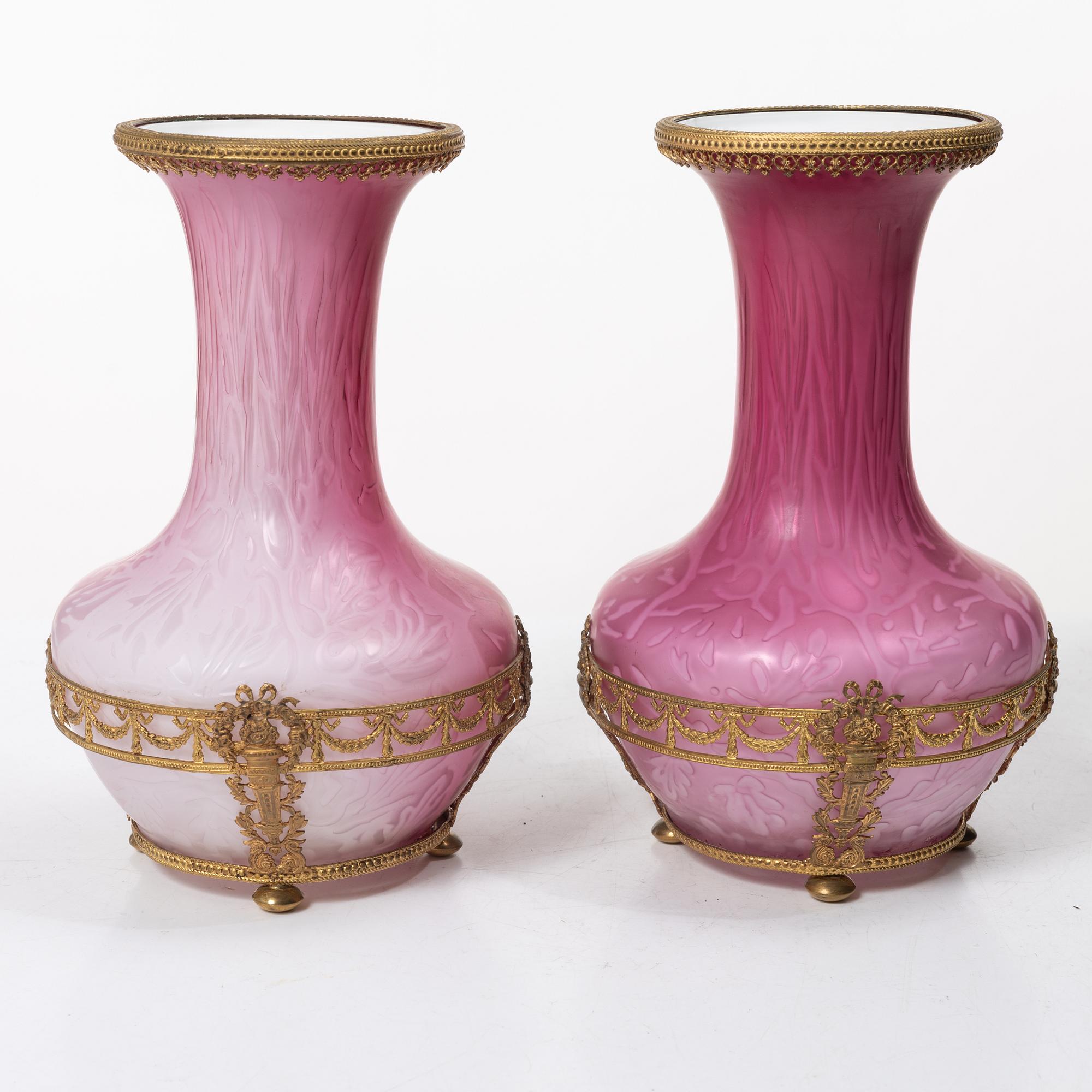 A pair of Louis XVI style vases, circa 1900.