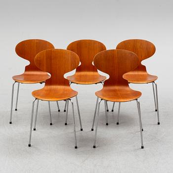 Five 'Myran' chairs by Arne Jacobsen, Fritz Hansen, Denmark.